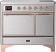 Ilve® Majestic III 40" Stainless Steel Pro Style Induction Range with Solid Door and Copper Trim-0
