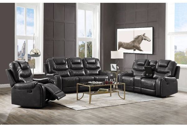 ACME Furniture Manual Reclining Loveseat ACME Furniture Braylon Dark Gray Manual Reclining Loveseat