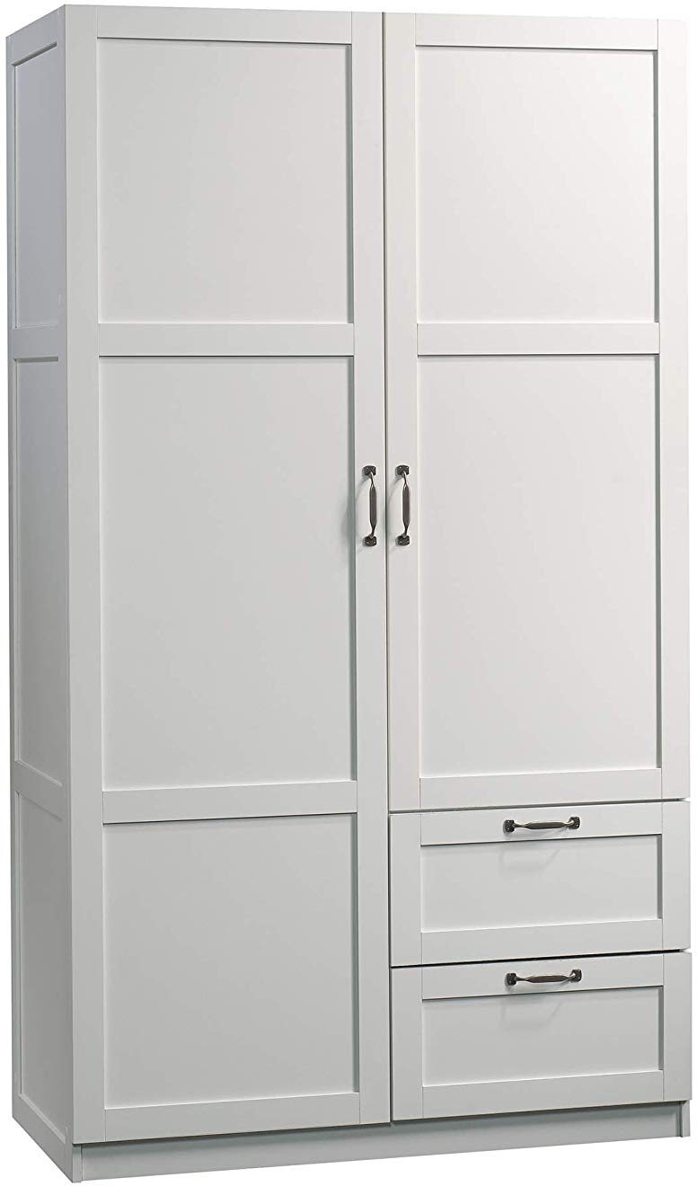 Sauder Select White Wardrobe Storage Cabinet Economy Furniture