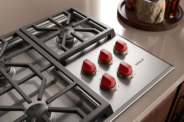 Wolf® 36" Brushed Brass Gas Cooktop Bezel Kit -0