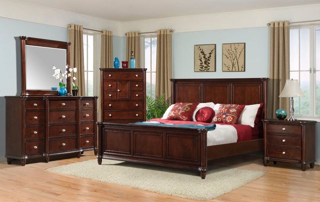 Elements International Hamilton Dark Wood Queen Bed-3
