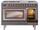 Ilve® Nostalgie II Noblesse 48'' Graphite Matte Pro Style Dual Fuel Range with Copper Trim-4