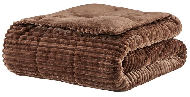 Olliix by Premier Comfort Parker Brown Corduroy Plush Down Alternative Throw-0