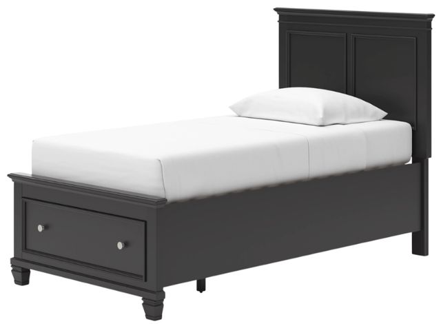 Signature Design by Ashley® Lanolee Black Twin Panel Storage Bed-4