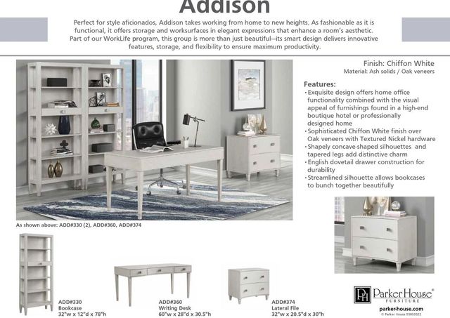Parker House® Addison Chiffon White Lateral File-1