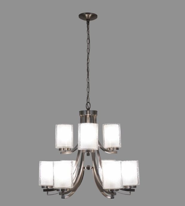 YHD Brushed Nickel 9-Light Chandelier-1