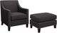 Elements International Erica Charcoal Chair and Ottoman Set-0