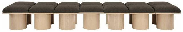 Meridian Furniture Pavilion 14-Piece Brown/Natural 126" Modular Bench Set-1