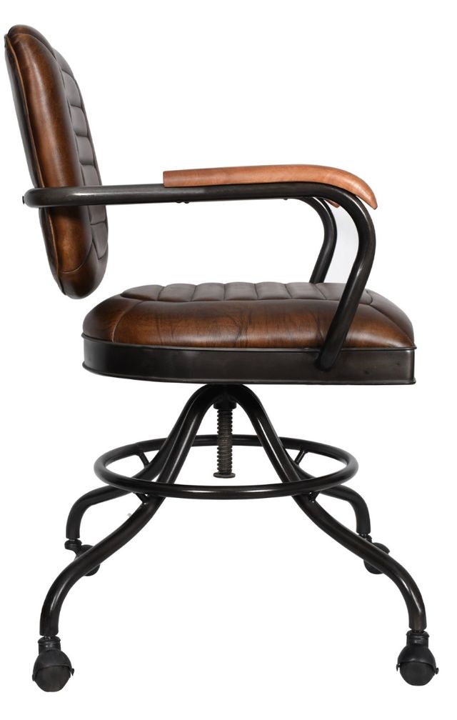 Home Trends & Design Essex Oden Antique Whiskey Desk Chair-1