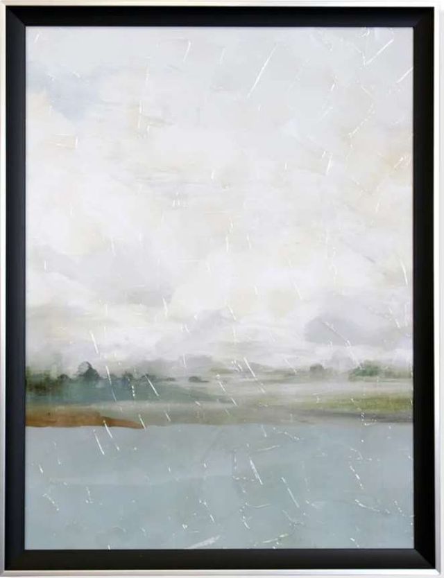 Stylecraft Hazy Shore Black/Green/Light Blue/White Wall Art -0