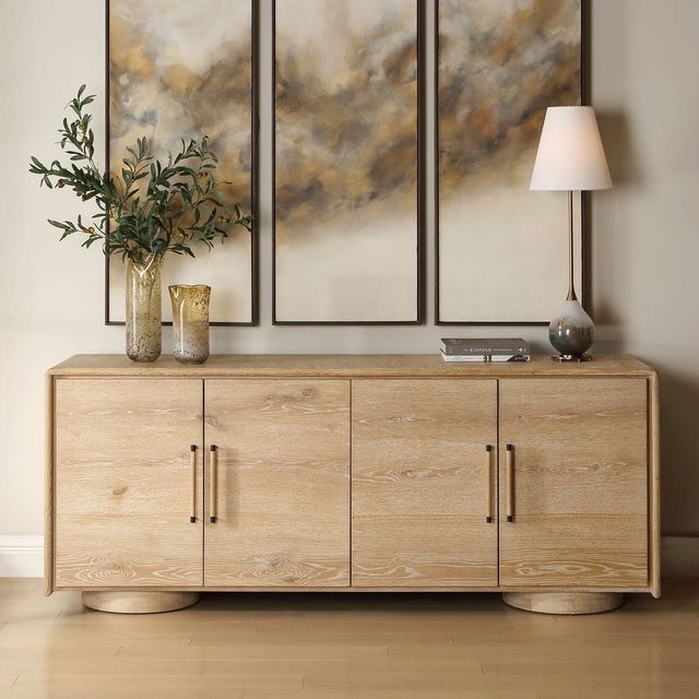 Uttermost® Evanston Natural Oak 4-Door Cabinet-2