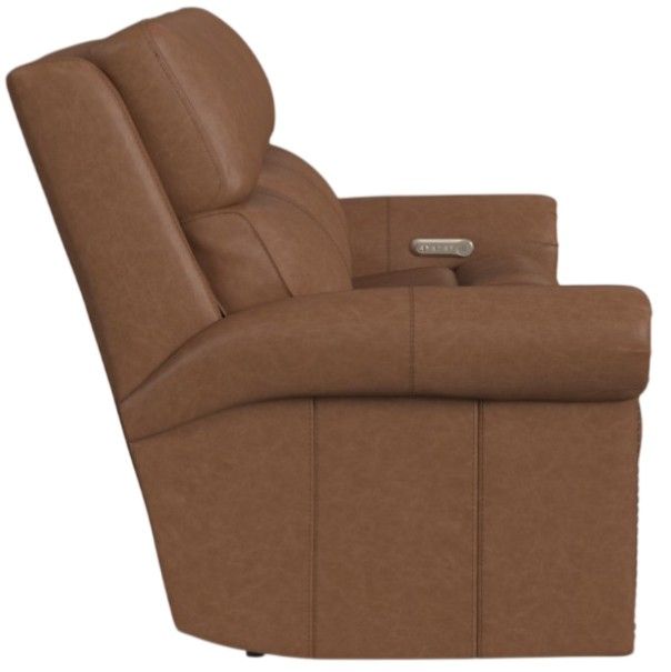 Flexsteel® Customizable Bernard 89" Leather Power Reclining Sofa with Console, Headrest and Lumbar-3
