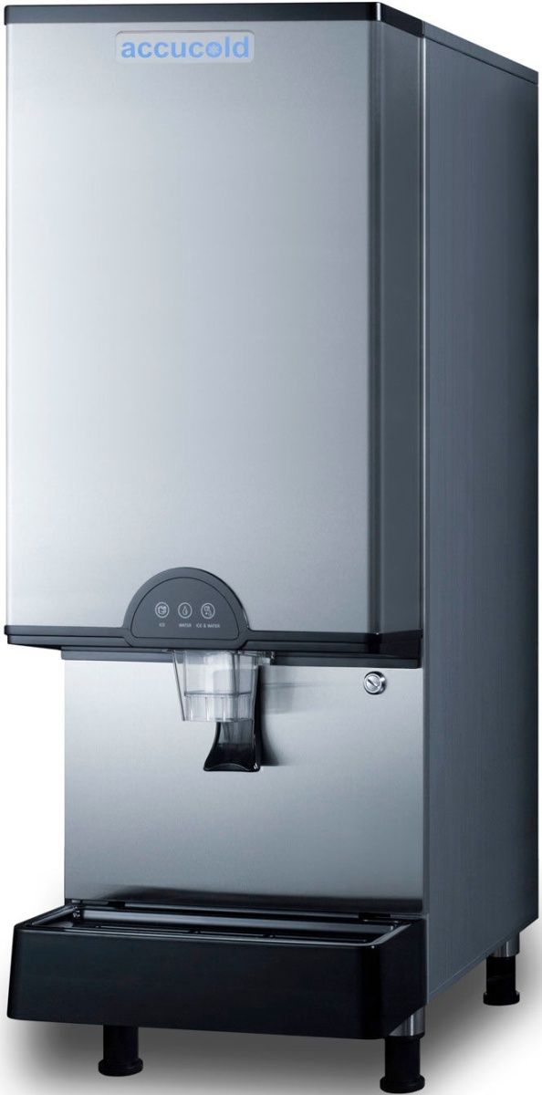 Accucold® 17" 378 lb. Stainless Steel Ice and Water Dispenser-0