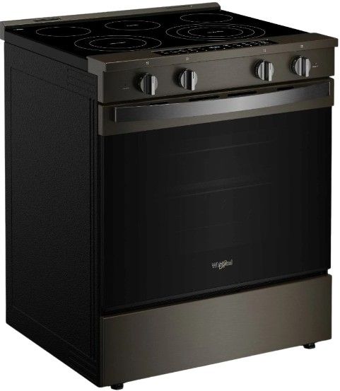 Whirlpool® 30" Black-on-Stainless Slide-In Electric Range with Air Cooking Technology, No Preheat Air Fry, WipeClean™ Coating, Steam/Self Clean and High Speed Preheat-2