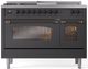 Ilve® Nostalgie II Series 48" Graphite Matte Pro Style Dual Fuel Range-0