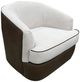 International Furniture Direct Tumbi Brown/Ivory Swivel Accent Chair-0