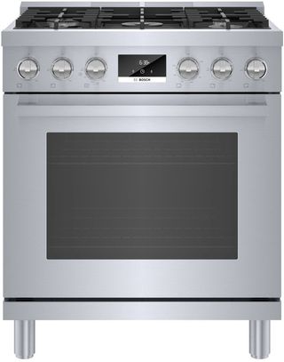 Bosch® 800 Series 30" Stainless Steel Freestanding Dual Fuel Range
