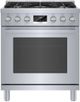 Bosch® 800 Series 30" Stainless Steel Freestanding Dual Fuel Range-0