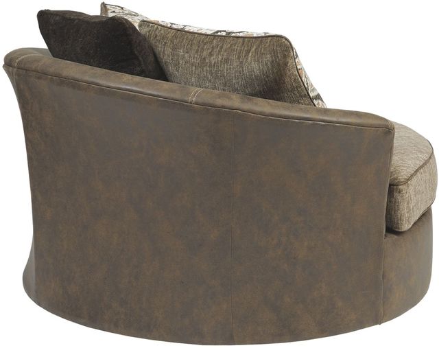 Benchcraft® Abalone Chocolate Oversized Swivel Accent Chair-2