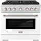 ZLINE Paramount Series 36" Stainless Steel Pro Style Gas Range with White Matte Door-0