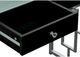Elements International Margo Glass Top Vanity Table with Black/Silver Base-4