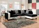 Nationwide Furniture Distributors 2-Piece Black/White Right-Arm Facing Sofa Sectional and Chaise-0