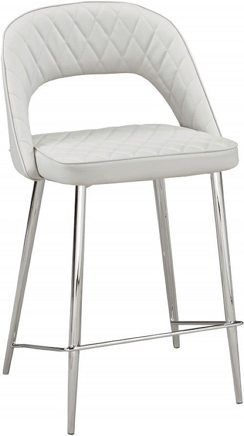 Brassex Inc. Walden 2-Piece Chrome/Grey Counter Stool Set-0