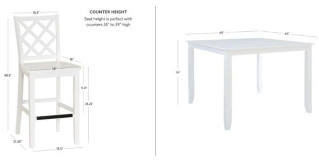Powell® Maui 5-Piece White Counter Dining Set-2
