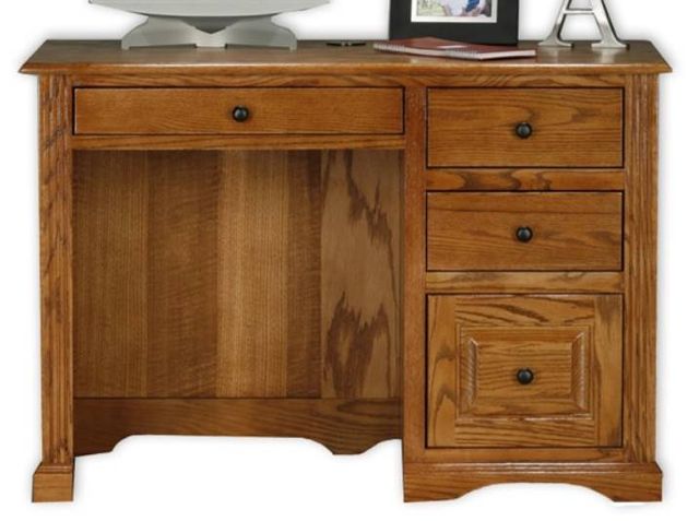 American Heartland Manufacturing Oak Single Pedestal Desk-0