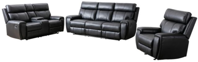 Mazin Furniture Carnegie Black Manual Reclining Sofa-2