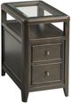 Hammary® Whitaker Glass Top Chairside Table with Black Denim Base-0