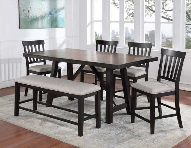 Steve Silver Co. Halle Honey Counter Dining Table with Ebony Base-3