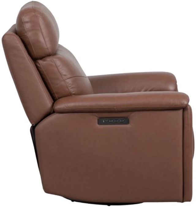 Flexsteel® Meet Your Perfect Match Refined Hickory Leather Power Swivel Gliding Recliner with Power Headrest and Lumbar-2