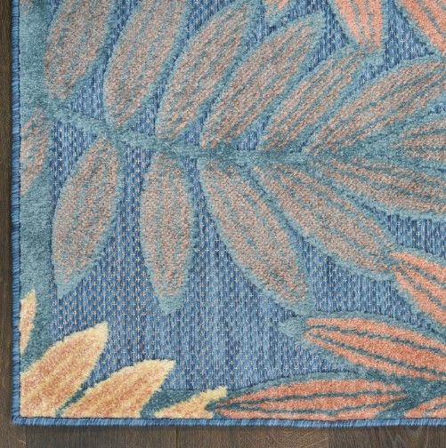Nourison Home™ Aloha Blue Rose 5'x8' Area Rug-4