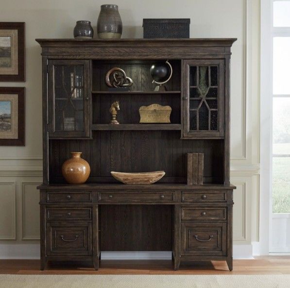 Liberty Furniture Paradise Valley Saddle Brown Credenza and Hutch-1