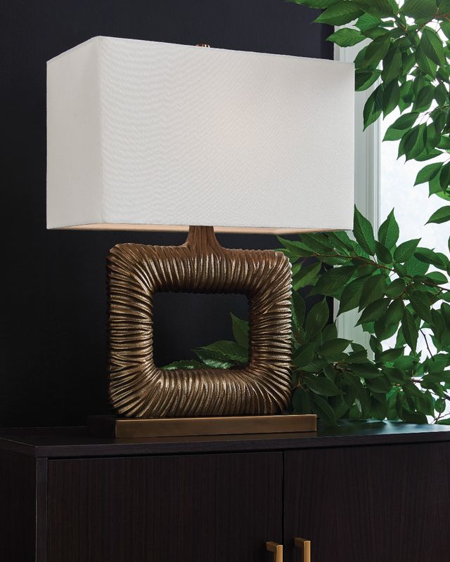 Signature Design by Ashley® Garronby Antique Brass Table Lamp-2