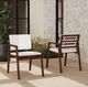 Flexsteel® Nova 2-Piece Dark Brown/Ivory Canvas/Sunbrella Outdoor Dining Chair Set-4