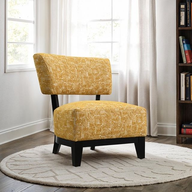 Furniture of America® Aveni Yellow Accent Chair-1