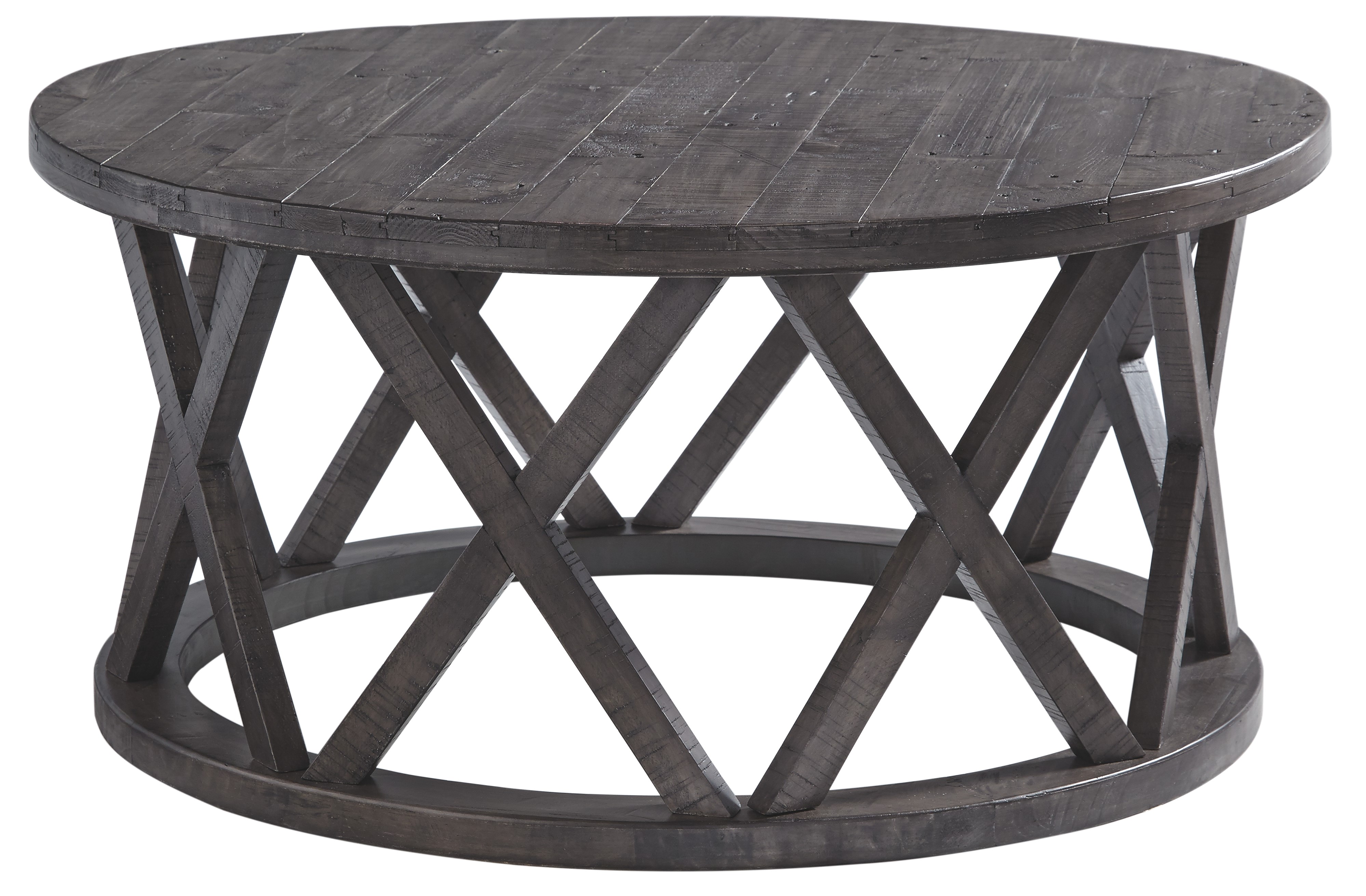 Ashley furniture round coffee table discount