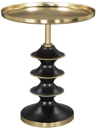 Zuo® Modern Donahue Gold Tray Top Side Table with Black Steel Base-0