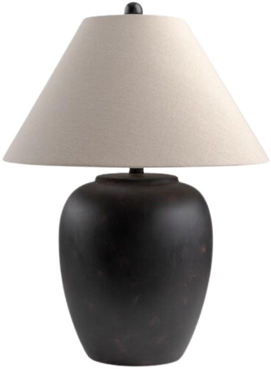 Surya Bastille Glazed Black Table Lamp-0