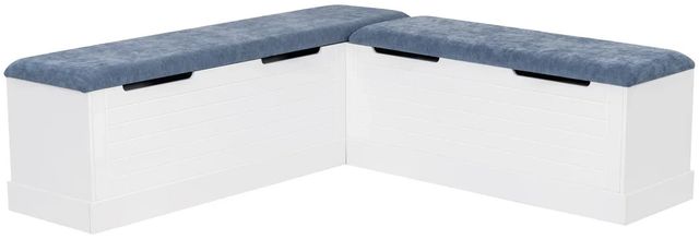 Linon Nancy Blue/White Backless Upholstered Nook-0