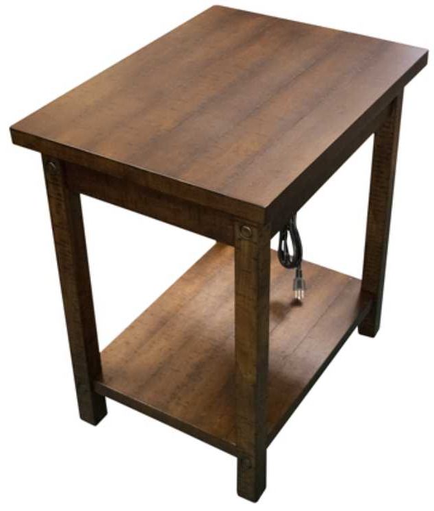 American Wholesale Furniture Woodsman Medium Walnut Chairside Table-0