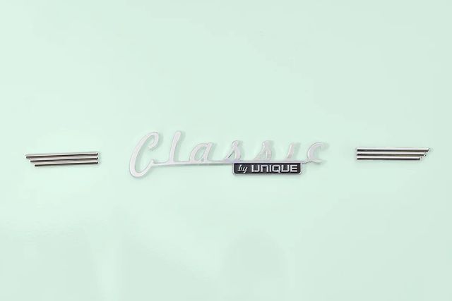 Unique® Appliances Classic Retro 24" 11.7 Cu. Ft. Summer Mint Green Counter Depth Bottom Freezer Refrigerator-1