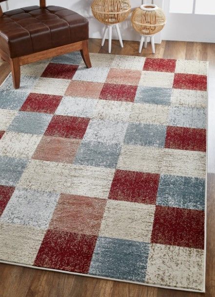 KAS Rugs Avalon Brown Checkered 5'x8' Area Rug-4
