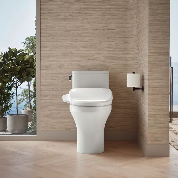 KOHLER® Spacity® White 1-Piece Hidden Cord Compact Elongated Toilet with Skirted Trapway, 1.28 Gpf-4