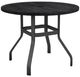 Homecrest™ Outdoor Living Customizable Timber Aluminum/Wood Round Outdoor Balcony Table with Hole-0