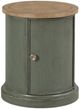 American Drew® Chastain Woodfield Brown Round Accent Table with Green Base-0