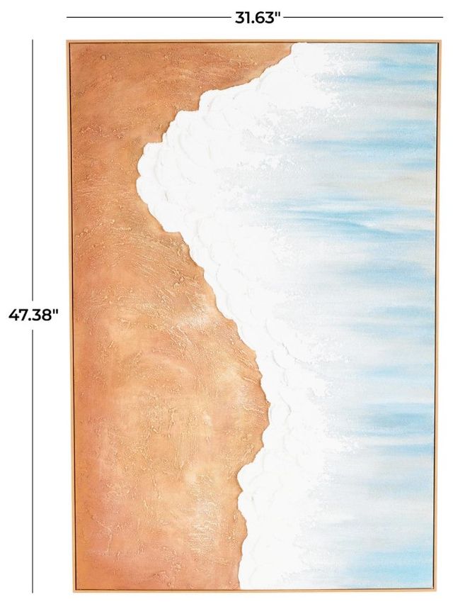 Deco Marche Blue Ocean Wave 1'' Framed Wall Art-3