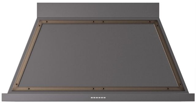 Ilve® Nostalgie II Noblesse 48" Graphite Matte Wall Mounted Range Hood with Burnished Trim-0